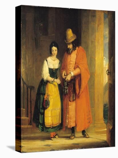 Shylock and Jessica from 'The Merchant of Venice', Act II, Scene II, 1830-Gilbert Stuart Newton-Premier Image Canvas