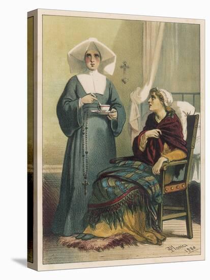 Sick Looking Patient and Her Nurse-D. Euesbio-Stretched Canvas