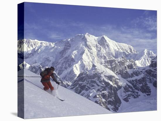 Side Profile of a Man Skiing-null-Premier Image Canvas