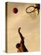 Side Profile of a Mid Adult Man Playing Basketball-null-Premier Image Canvas