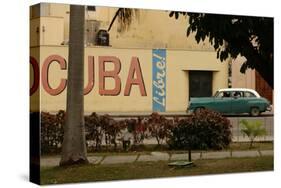 Side Profile of a Vintage Car on an Empty Street, Havana, Cuba-Keith Levit-Premier Image Canvas