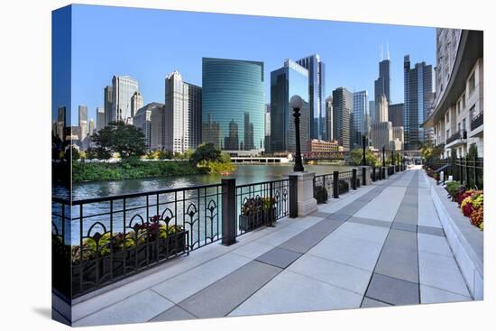 Sidewalk Skyline River-Larry Malvin-Premier Image Canvas