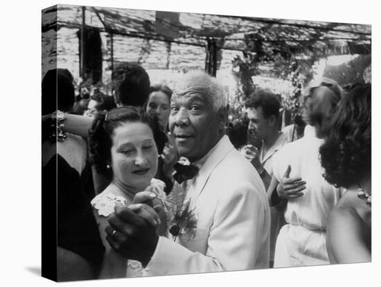 Sidney Bechet Dancing with His Wife, Elizabeth Ziegler, at their Wedding at Antibes French Riviera-null-Premier Image Canvas