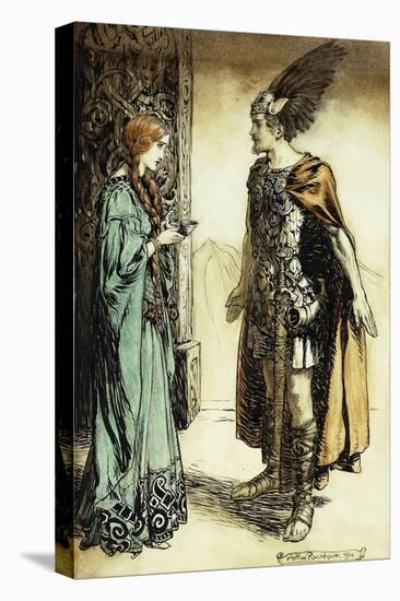 Siegfried Meets Gutrune: The Twilight of the Gods, 1911-Arthur Rackham-Premier Image Canvas