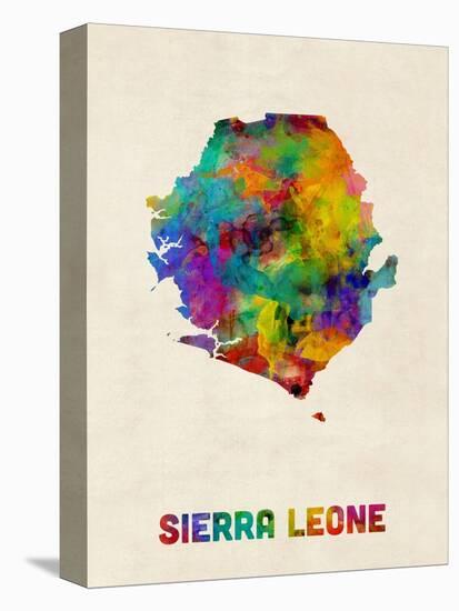 Sierra Leone Watercolor Map-Michael Tompsett-Stretched Canvas