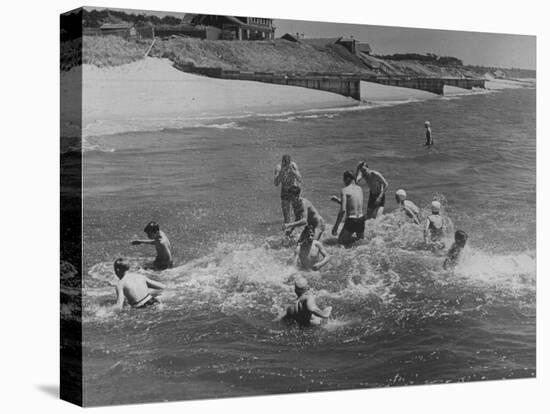 Sights of a Typical Summer at Cape Cod: Swimming in Nantucket Sound-Alfred Eisenstaedt-Premier Image Canvas