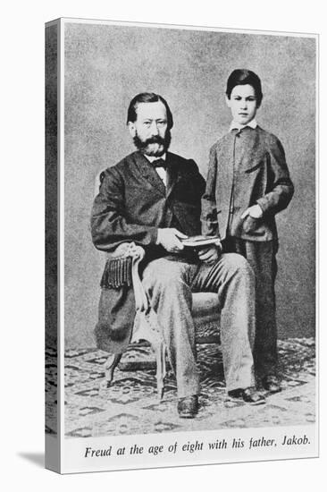 Sigmund Freud at the Age of Eight with His Father Jakob-null-Premier Image Canvas