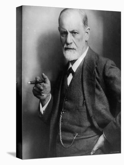 Sigmund Freud, Founder of Psychoanalysis, Smoking Cigar-null-Premier Image Canvas