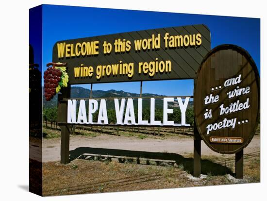 Sign at Entrance of Napa Valley, California-Dennis Flaherty-Premier Image Canvas