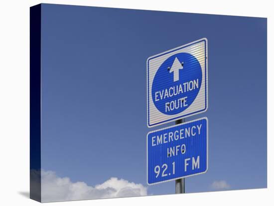 Sign 'Evacuation Route' Along Florida Scenic Highway, North 1, Key Largo, Florida Keys, Florida-Axel Schmies-Premier Image Canvas