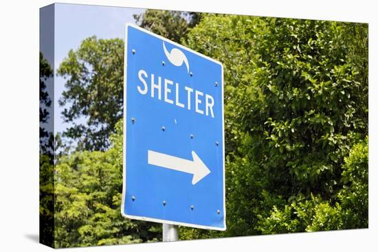 Sign for a Hurricane Shelter, Florida Scenic Highway, North 1, Key Largo, Florida Keys-Axel Schmies-Premier Image Canvas