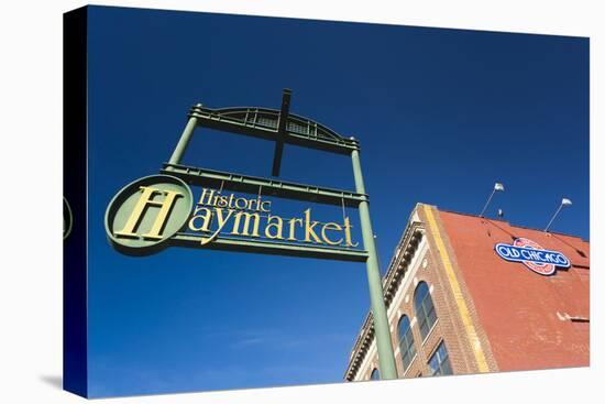 Sign for the Haymarket District, Lincoln, Nebraska, USA-Walter Bibikow-Premier Image Canvas