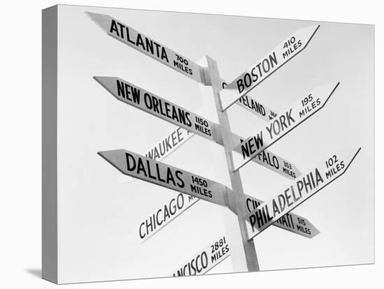 Sign Post W/Distances to Major Cities-null-Premier Image Canvas