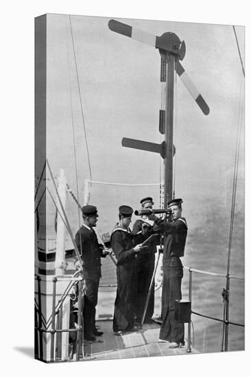 Signalling by Semaphore on Board HMS Camperdown, 1895-Gregory & Co-Premier Image Canvas
