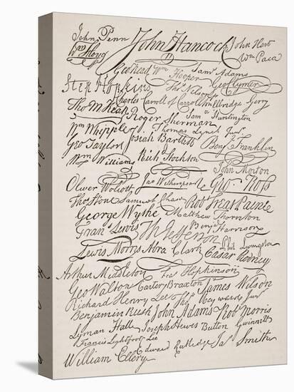 Signatures to the Declaration of Independence, 1776-American School-Premier Image Canvas