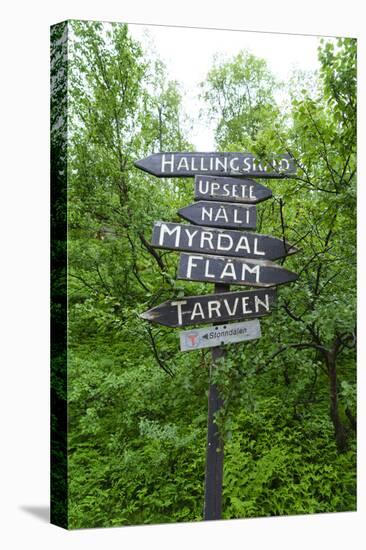 Signpost Near Flam, Norway, Scandinavia, Europe-Amanda Hall-Premier Image Canvas