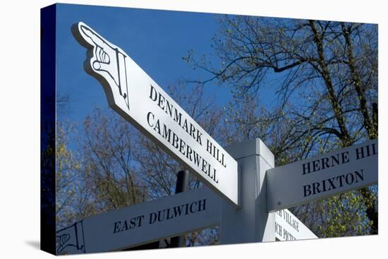 Signpost Showing the Way to Denmark Hill Camberwell London-Natalie Tepper-Stretched Canvas