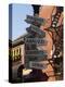 Signpost to Italian Cities, North End, 'Little Italy', Boston, Massachusetts, USA-Amanda Hall-Premier Image Canvas