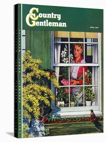 "Signs of Spring," Country Gentleman Cover, April 1, 1947-Rudy Pott-Premier Image Canvas