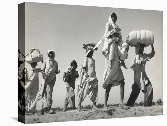 Sikh Carrying His Wife on Shoulders After the Creation of Sikh and Hindu Section of Punjab India-Margaret Bourke-White-Premier Image Canvas