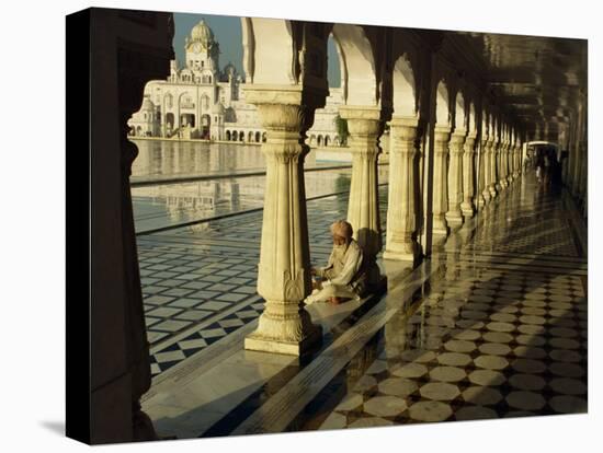 Sikh Elder at Prayer at the Golden Temple of Amritsar, Punjab State, India-Jeremy Bright-Premier Image Canvas