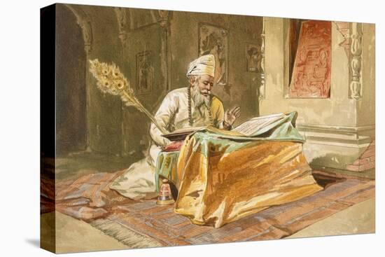 Sikh Priest Reading the Grunth, Umritsar, from 'India Ancient and Modern', 1867 (Colour Litho)-William 'Crimea' Simpson-Premier Image Canvas