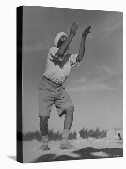 Sikh Soldiers Playing Volleyball at Indian Army Camp in the Desert Near the Great Pyramids-Margaret Bourke-White-Premier Image Canvas