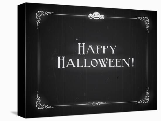 Silent Movie Ending Screen - Happy Halloween-Real Callahan-Stretched Canvas