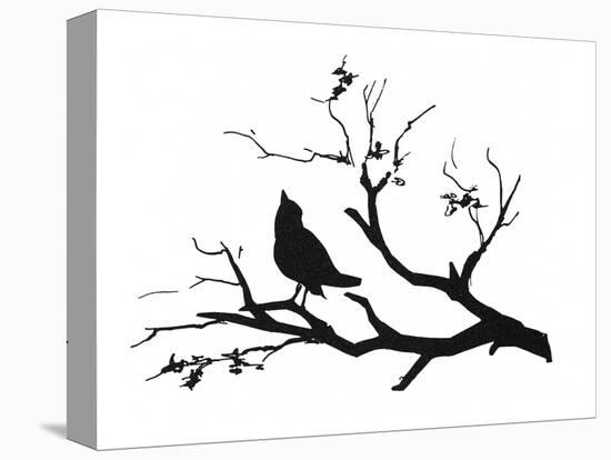 Silhouette: Bird on Branch-null-Premier Image Canvas