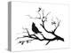 Silhouette: Bird on Branch-null-Premier Image Canvas