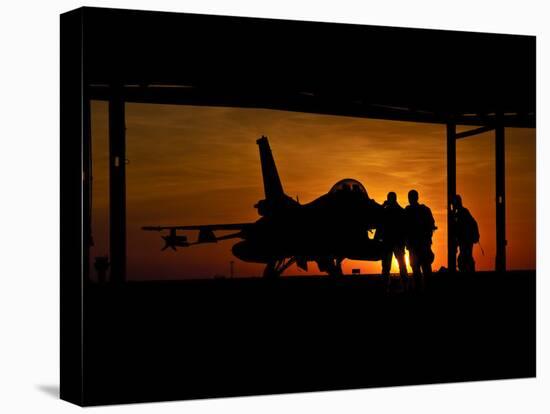 Silhouette of a Chilean Air Force F-16C Block 50 at Natal Air Force Base, Brazil-Stocktrek Images-Premier Image Canvas