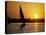 Silhouette of a traditional Egyptian Falucca, Nile River, Luxor, Egypt-Janis Miglavs-Premier Image Canvas