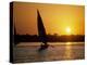 Silhouette of a traditional Egyptian Falucca, Nile River, Luxor, Egypt-Janis Miglavs-Premier Image Canvas