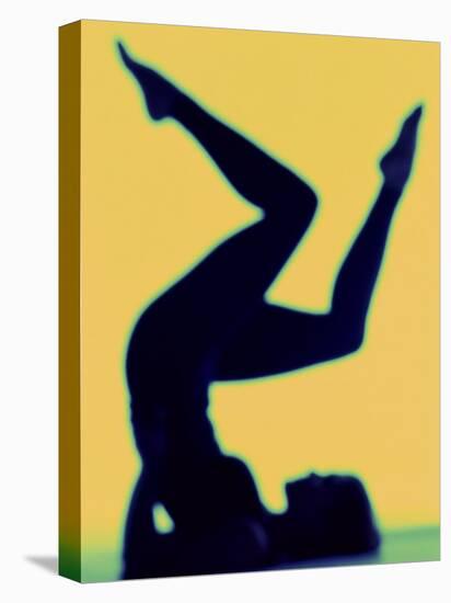 Silhouette of a Woman Exercising-null-Premier Image Canvas