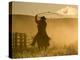 Silhouette of A Wrangler Swinging Lasso, Ponderosa Ranch, Seneca, Oregon, USA-Wendy Kaveney-Premier Image Canvas