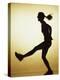 Silhouette of a Young Woman Exercising-null-Premier Image Canvas