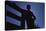 Silhouette of Boy Leaning Against Fence-William P. Gottlieb-Premier Image Canvas