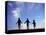 Silhouette of Children Playing Outdoors-Mitch Diamond-Premier Image Canvas