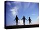 Silhouette of Children Playing Outdoors-Mitch Diamond-Premier Image Canvas