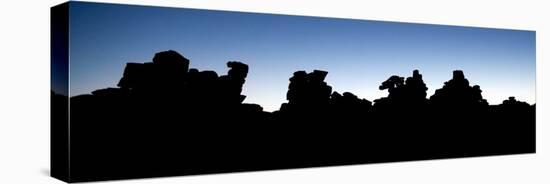 Silhouette of Cliffs at Sunrise, Giant's Playground, Namibia-null-Stretched Canvas