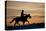 Silhouette of Cowboy in Wyoming-Darrell Gulin-Premier Image Canvas