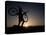 Silhouette of Cyclistist at Sunrise, Boulder, Colorado, USA-null-Premier Image Canvas