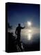 Silhouette of Fisherman Casting a Line into Lake, Ontario, Canada-Mark Carlson-Premier Image Canvas