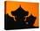 Silhouette of Japanese Temple-Charles O'Rear-Premier Image Canvas