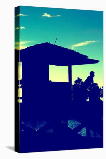 Silhouette of Life Guard Station at Sunset - Miami-Philippe Hugonnard-Premier Image Canvas