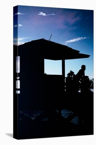 Silhouette of Life Guard Station at Sunset - Miami-Philippe Hugonnard-Premier Image Canvas