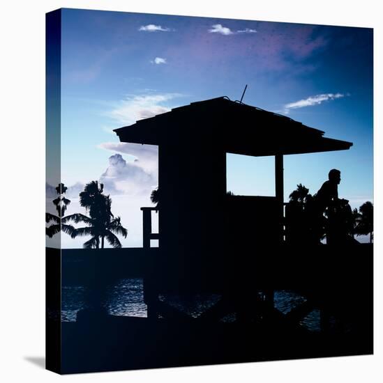 Silhouette of Life Guard Station at Sunset - Miami-Philippe Hugonnard-Premier Image Canvas