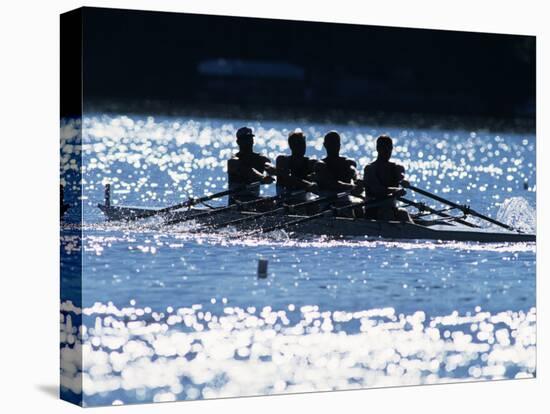 Silhouette of Men's Fours Rowing Team in Action, USA-null-Premier Image Canvas