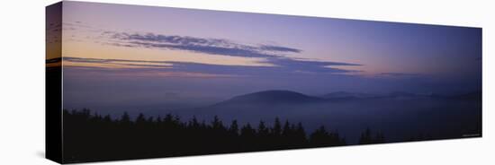 Silhouette of Mountain at Dusk, Mount Equinox, Manchester, Vermont, New England, USA-null-Premier Image Canvas