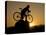 Silhouette of Mountain Biker at the Summit During Sunrise-null-Premier Image Canvas